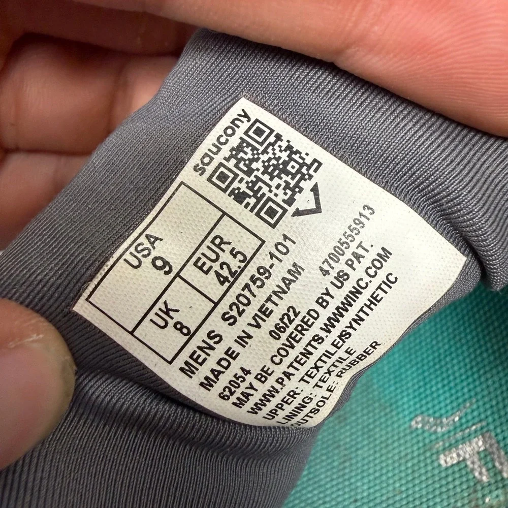 Saucony Triumph 20 Mens Grey Teal Running Shoes S20759-101 Size 9
